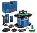 BOSCH LASER OBROTOWY GRL 650 CHVG ZIELONY + ODBIORNIK LR 65 G + PILOT RC 6 + UCHWYT WM 6 1xPC4,0Ah WALIZKA
