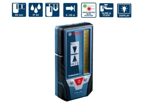 BOSCH DETEKTOR LASERA Z WIĄZKĄ CZERWONĄ I ZIELONĄ LR 7
