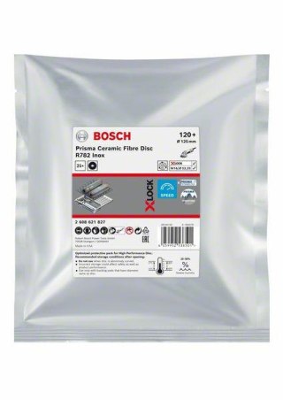 BOSCH FIBRA KRĄŻEK INOX 125 gr.120 R782 /25szt. X-LOCK