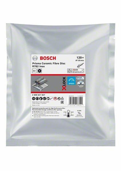 BOSCH FIBRA KRĄŻEK INOX 125 gr.120 R782 /25szt. X-LOCK