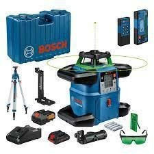 BOSCH LASER OBROTOWY GRL 650 CHVG ZIELONY + ODBIORNIK LR 65 G + PILOT RC 6 + UCHWYT WM 6 + STATYW BT 300 HD 1xPC4,0Ah WALIZKA