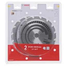 BOSCH PIŁA TARCZOWA DWUPAK 235x30x16z CONS.WOOD x2,8/1,8...W