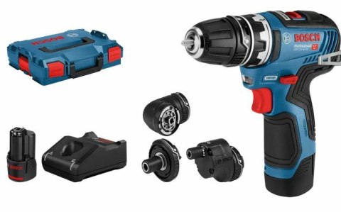 BOSCH WKRĘTARKA 12V GSR 12V-35 FC 2x3,0Ah 35/20Nm WYMIENNE GŁOWICE +5x GFA LB ...