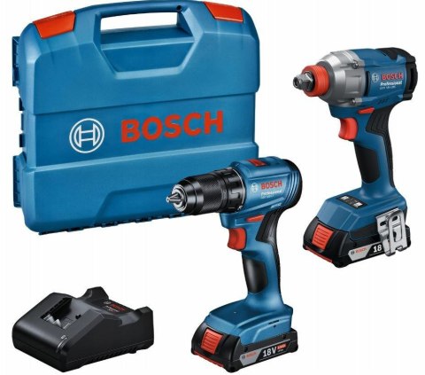BOSCH ZESTAW COMBO 18V (GDX 18V-285, GSR 185-LI) 2x2,0Ah L-CASE