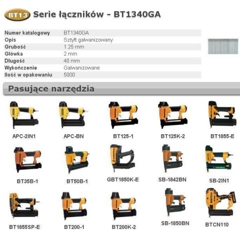 BOSTITCH SZTYFTY BT13 40mm 5M 18GA