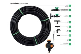 BRADAS WĄŻ KROPLUJĄCY WATER FLOW DRIP ZESTAW 50m Z ZEGAREM PRZEPŁYWU WODY