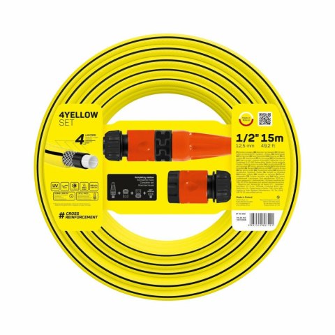 CELLFAST WĄŻ OGRODNICZY YELLOW 1/2" 15m+KOŃCÓWKI