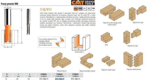 CMT FREZ HM D=12 I=20 L=50 S=6,35... PROSTY KRÓTKI