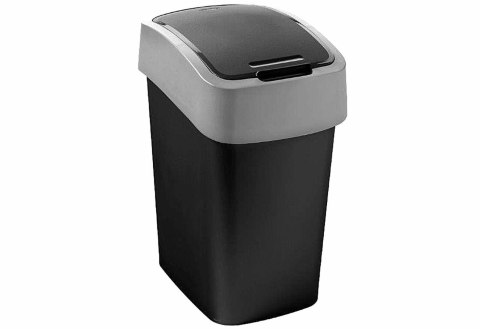 CURVER KOSZ NA ŚMIECI "FLIP BIN" 50L /CZARNY/ SREBRNY