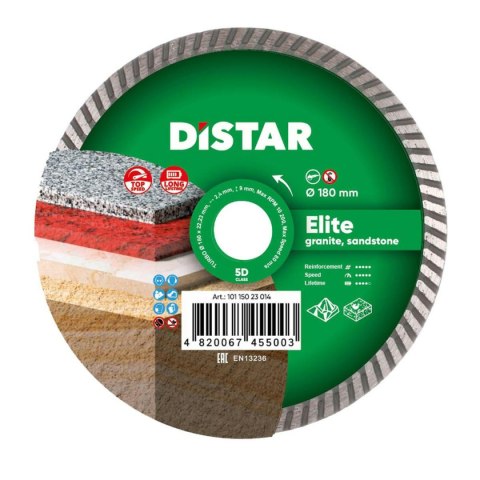 DISTAR TARCZA DIAMENTOWA ELITE 180 x 2,4 x 22,23mm TURBO