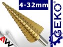 GEKO WIERTŁO STOPNIOWE 4-32mm