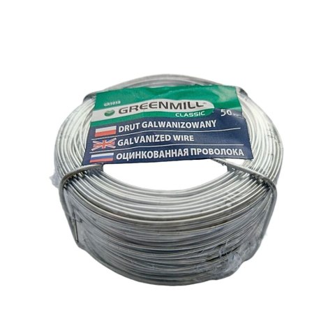 GREENMILL DRUT GALWANIZOWANY 50m fi 0,8 mm