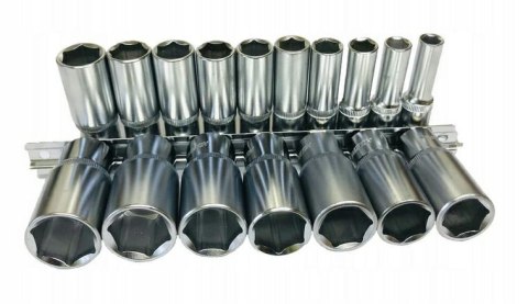 HONITON NASADKI 17cz. 3/8" 8-24mm DŁUGIE 2209