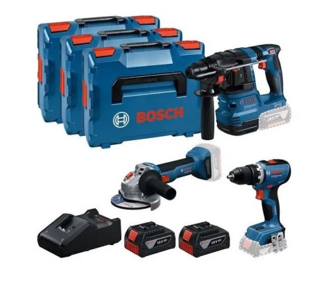 BOSCH ZESTAW COMBO 18V (GSR 18V-65, GBH 18V-22, GWS 18V-8) 2x5,0Ah 3xL-BOXX