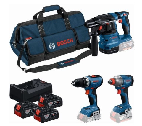BOSCH ZESTAW COMBO 18V (GSR 18V-65, GDX 18V-285, GBH 18V-22) 3x5,0Ah M-BAG