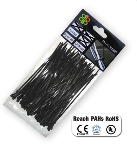 BRADAS OPASKA PLASTIK CZARNA 4,8x350/100szt