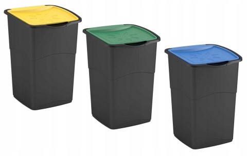 CURVER KOSZ NA ŚMIECI "KORAL BIN" 47L /CZARNY/ MIX 3szt.