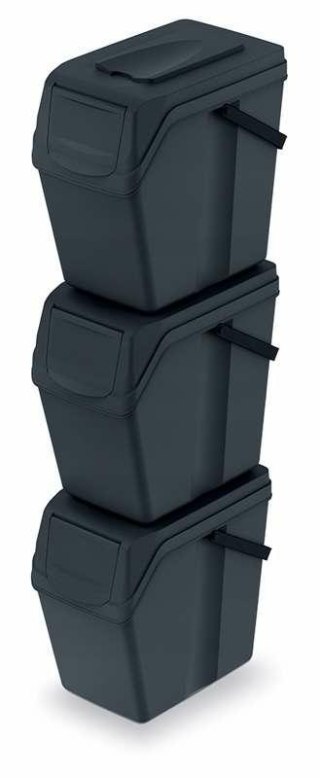 KEDEN KOSZ NA ŚMIECI SORTIBOX 25L SET 3 - CZARNY RECYKLING*.....