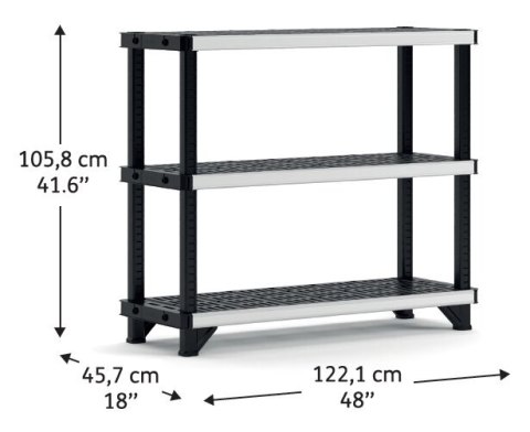 KETER REGAŁ 3 PÓŁKI 122x46x106cm