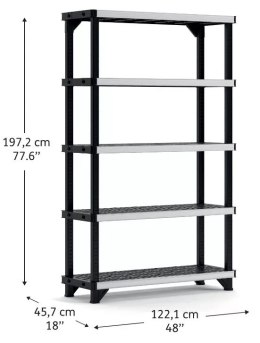 KETER REGAŁ 5 PÓŁEK 122x46x197cm