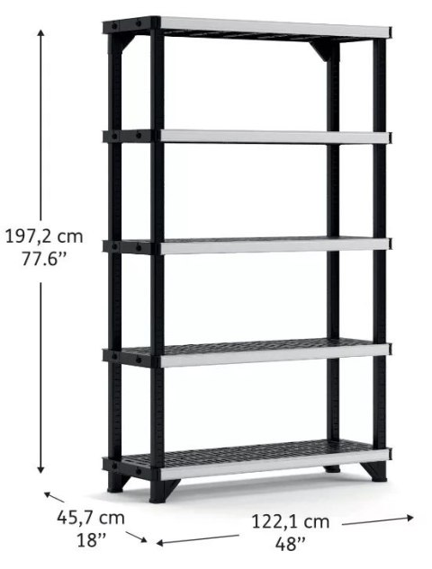 KETER REGAŁ 5 PÓŁEK 122x46x197cm