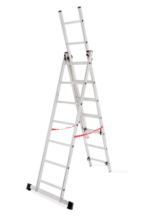 AWTOOLS DRABINA ALUMINIOWA BASIC 3x6 STOPNI 150kg