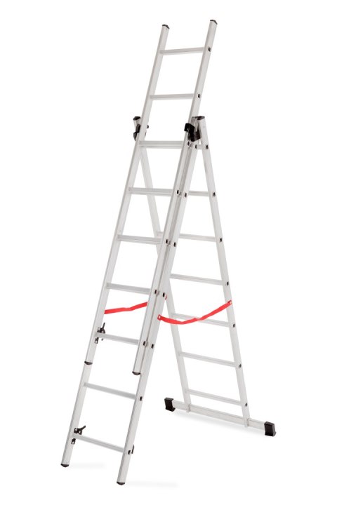 AWTOOLS DRABINA ALUMINIOWA BASIC 3x7 STOPNI 150kg