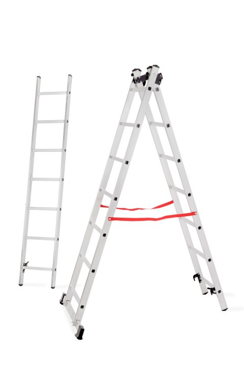 AWTOOLS DRABINA ALUMINIOWA BASIC 3x7 STOPNI 150kg
