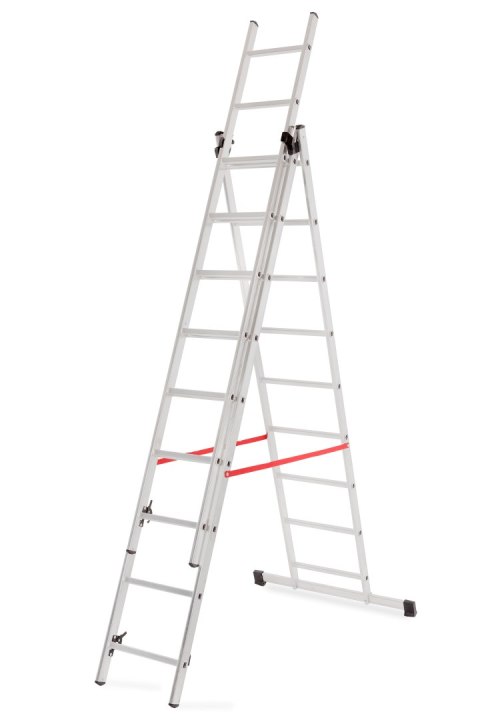 AWTOOLS DRABINA ALUMINIOWA BASIC 3x9 STOPNI 150kg