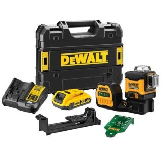 DEWALT LASER PŁASZCZYZNOWY 12/18V DCE089D1G18 30m 3x360° 1x2,0Ah 18V ZIELONY