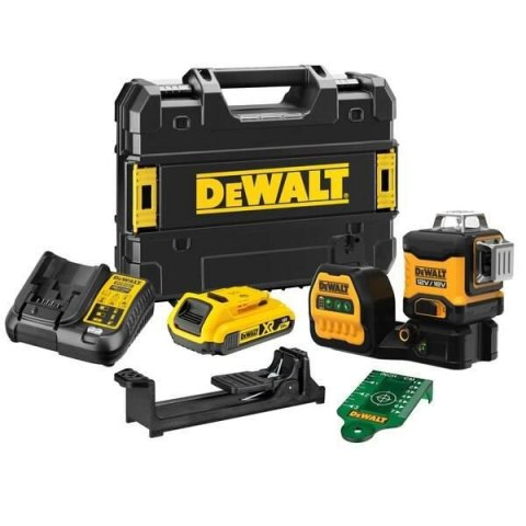 DEWALT LASER PŁASZCZYZNOWY 12/18V DCE089D1G18 30m 3x360° 1x2,0Ah 18V ZIELONY