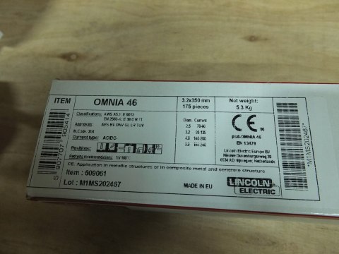 Elektrody spawalnicze rutylowe Lincoln Electric OMNIA 46 fi 3,2x350 - 5,3kg