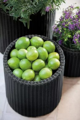 KETER ZESTAW DONICZEK S+M+L CYLINDER PLANTERS WHISKEY BROWN