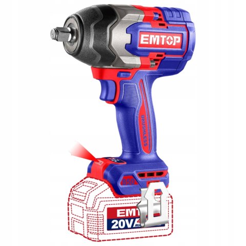 Klucz udarowy 1/2 850Nm 20V P20S Emtop