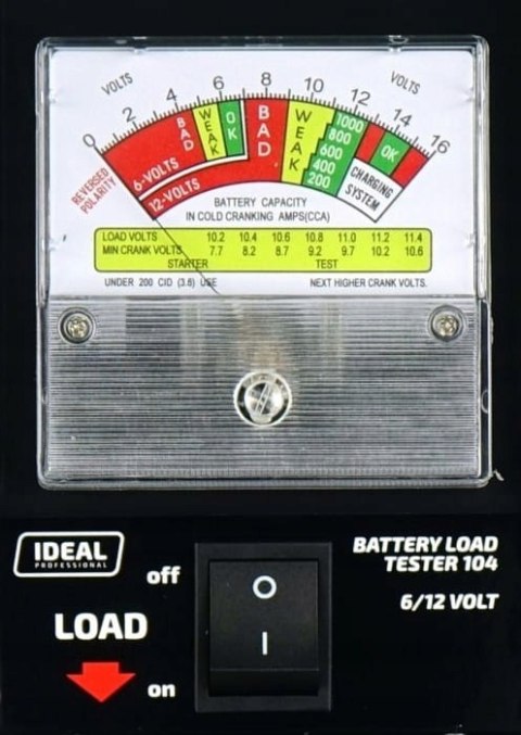 Tester akumulatorów obciążeniowy 6/12V LBT104 IDEAL