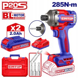 Zakrętarka udarowa akumulatorowa EMTOP 20V P20S 285Nm zestaw