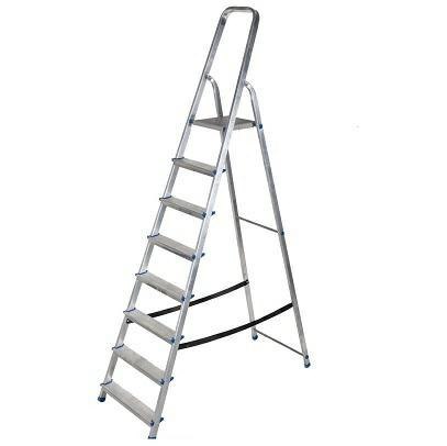 AWTOOLS DRABINA ALUMINIOWA 150kg 8 STOPNI WOLNOSTOJĄCA AWTOOLS DRABINA ALUMINIOWA 150kg 8 STOPNI WOLNOSTOJĄCA