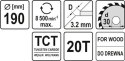 YATO PIŁA TARCZ.WID. 190*20*30 60488