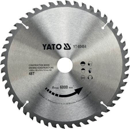 YATO PIŁA TARCZ.WID. 250*48*30 60484 YATO PIŁA TARCZ.WID. 250*48*30 60484