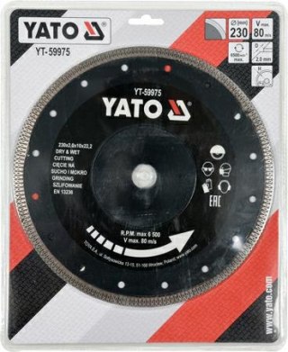 YATO TARCZA DIAMENTOWA 230mm DO CERAMIKI