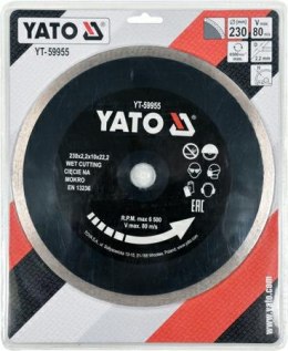 YATO TARCZA DIAMENTOWA PEŁNA 230 x 22,2mm 59955