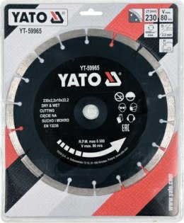 YATO TARCZA DIAMENTOWA SEGMENTOWA 230 x 22,2mm 59965