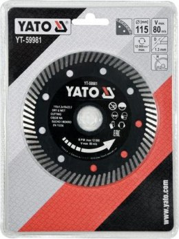 YATO TARCZA DIAMENTOWA TURBO DO GRESU 115 x 22,2mm 59981