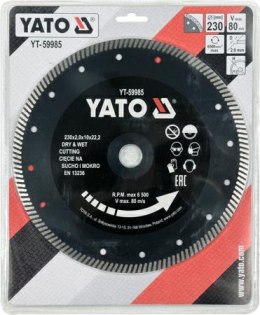 YATO TARCZA DIAMENTOWA TURBO DO GRESU 230 x 22,2mm 59985