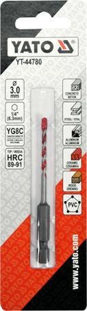YATO WIERTŁO UNIWERSALNE HEX 3mm YATO WIERTŁO UNIWERSALNE HEX 3mm