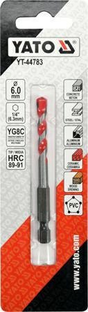 YATO WIERTŁO UNIWERSALNE HEX 6mm YATO WIERTŁO UNIWERSALNE HEX 6mm