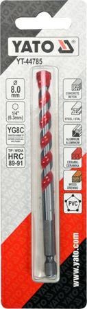YATO WIERTŁO UNIWERSALNE HEX 8mm YATO WIERTŁO UNIWERSALNE HEX 8mm
