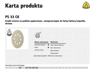 KLINGSPOR KRĄŻEK 125 PS33 CK100szt. 80 OTWGLS5 SZPACHLA