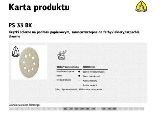 KLINGSPOR KRĄŻEK 125 PS33BK 100szt.180 OTWGLS5 SZPACHLA