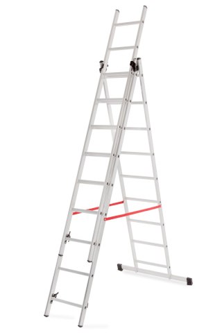 AWTOOLS DRABINA ALUMINIOWA BASIC 3x11 STOPNI 150kg